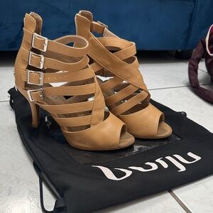 Tan Strappy Women's Heels